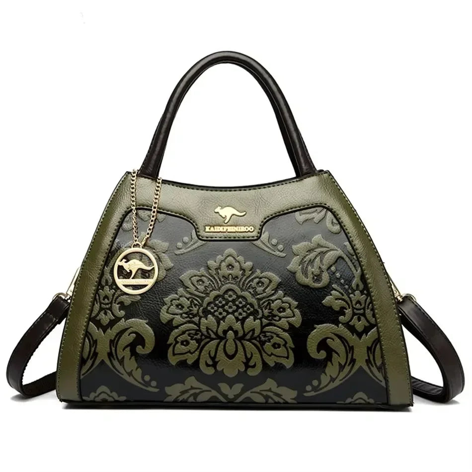 Luxury Print Leather Handbag – Large Capacity Women's Shoulder & Crossbody Bag
