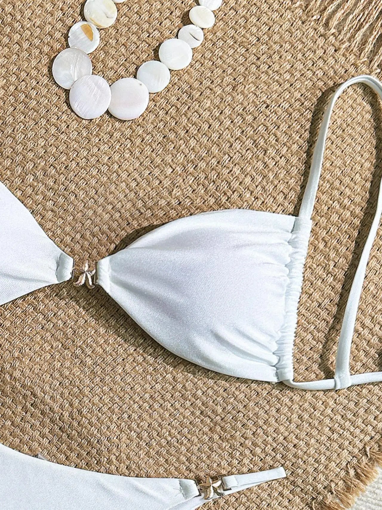 riangle Bikini Set – Solid Color Micro Thong Swimsuit for Women