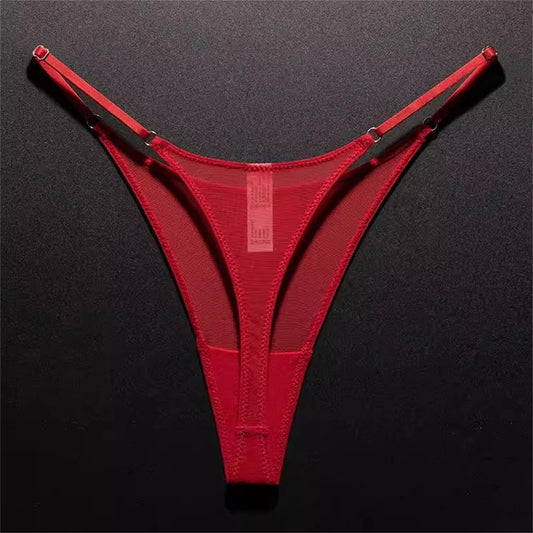High Slit Women’s Seamless Mesh Thong – Ultra-thin Sexy Transparent Panties