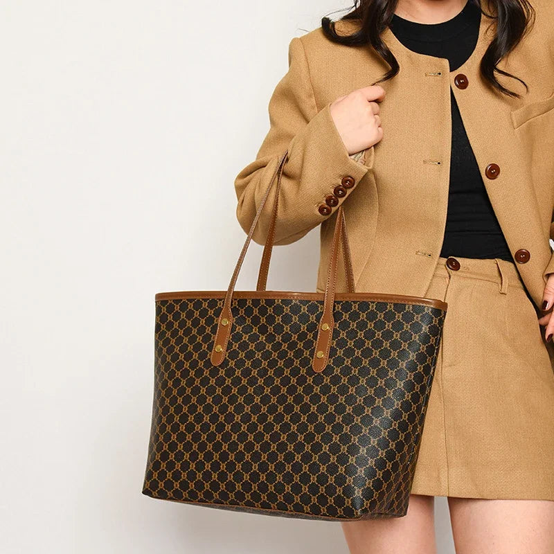 Large Capacity Shoulder Bag – Women's PU Leather Handbag for Work, Travel & Daily Use