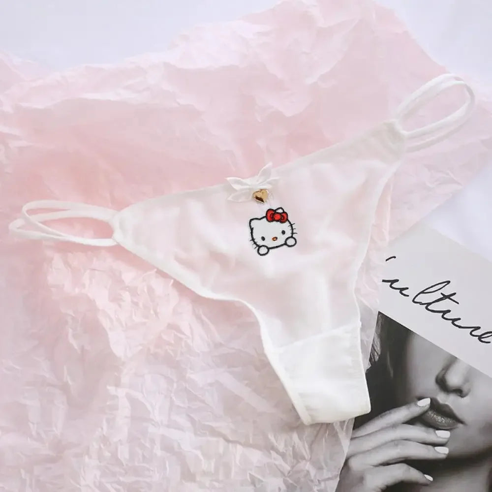 Anime Thong Y2K Hello Kitty Style – Kawaii Sanrio-Inspired Low Waist Sexy Panties for Women