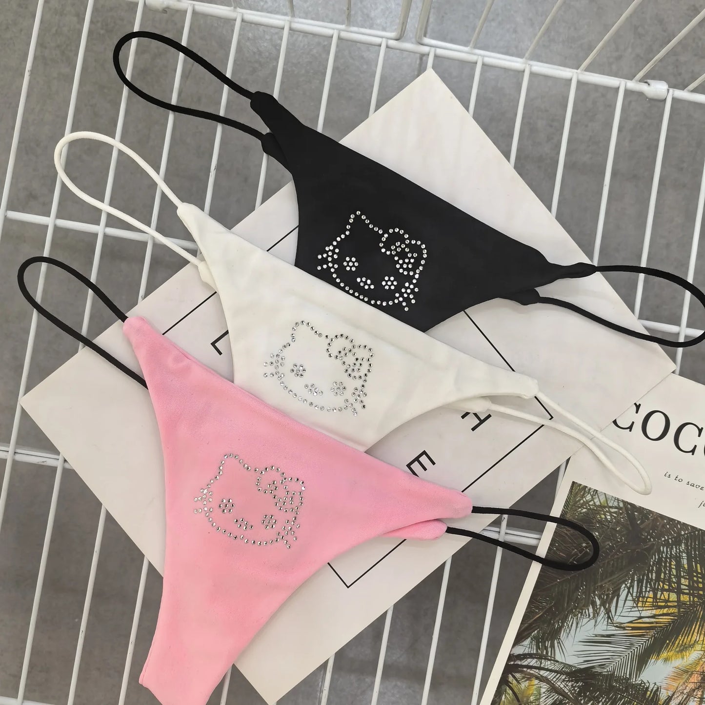 Sparkling Diamond Cotton G-String – Low-Waist Briefs for Women