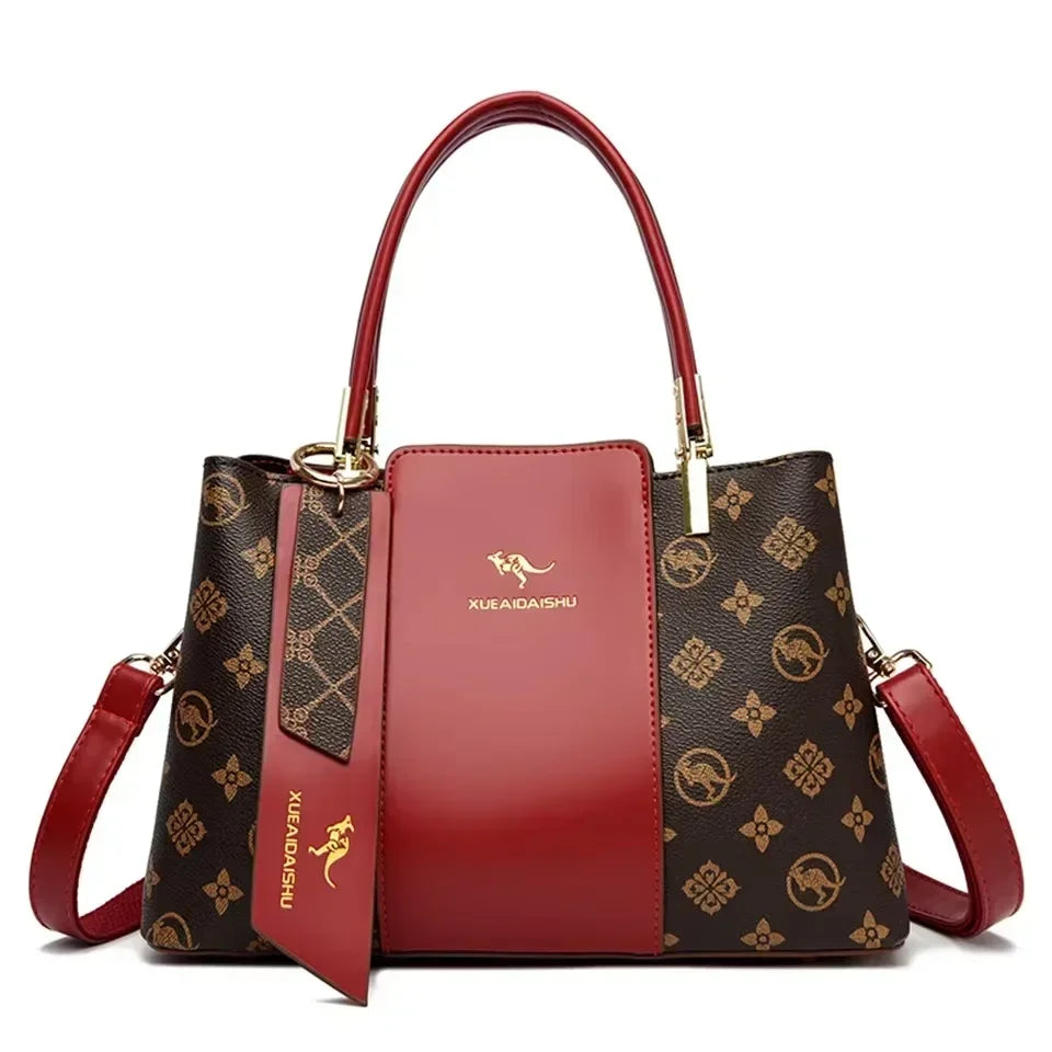 Luxury Print Leather Handbag – Large Capacity Women's Shoulder & Crossbody Bag