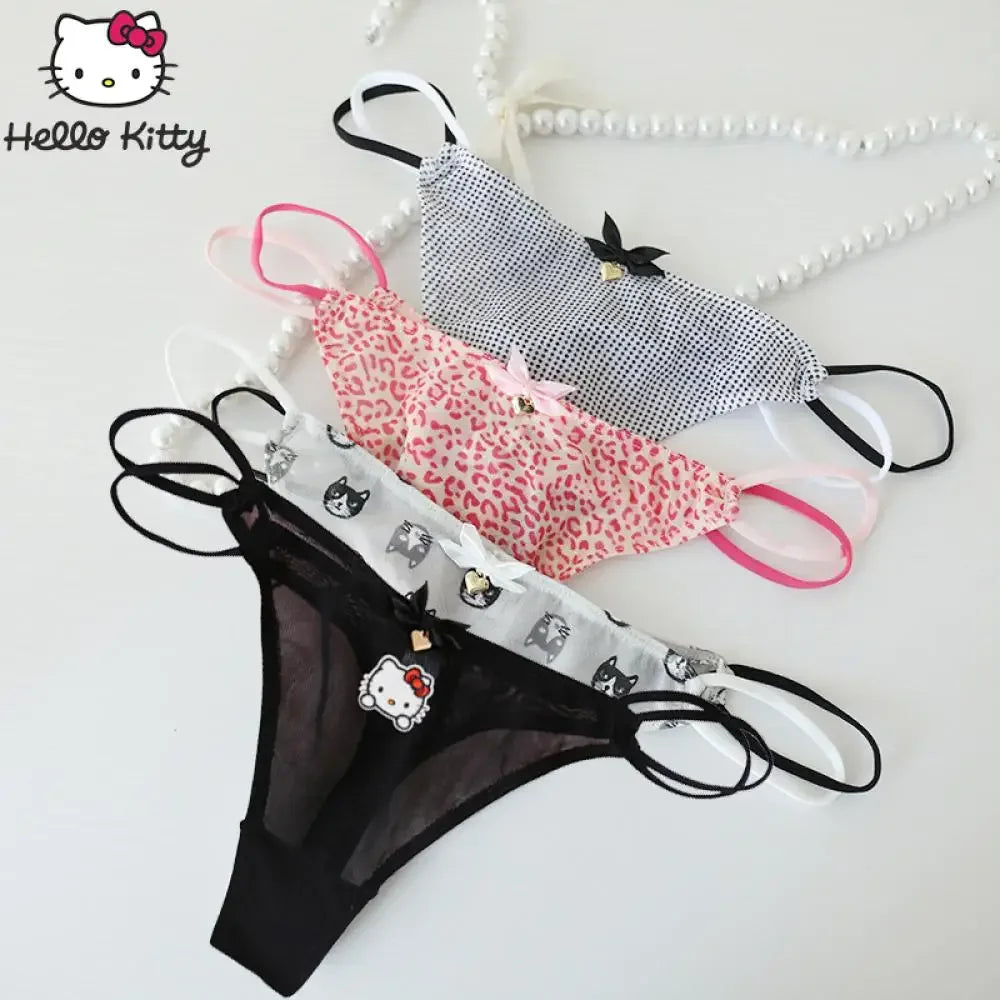Anime Thong Y2K Hello Kitty Style – Kawaii Sanrio-Inspired Low Waist Sexy Panties for Women