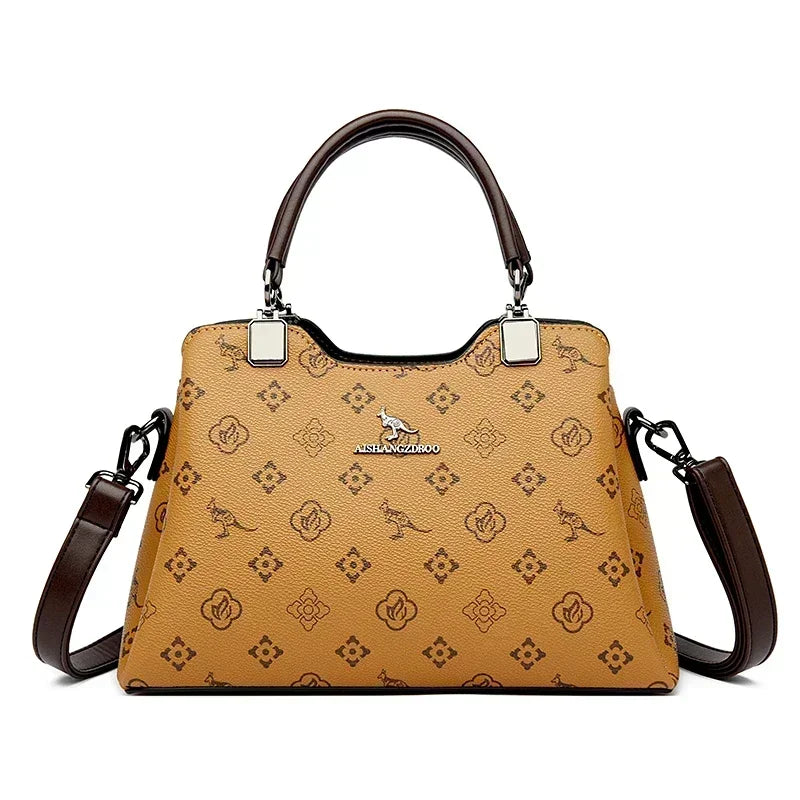Luxury Print Leather Handbag – Large Capacity Women's Shoulder & Crossbody Bag