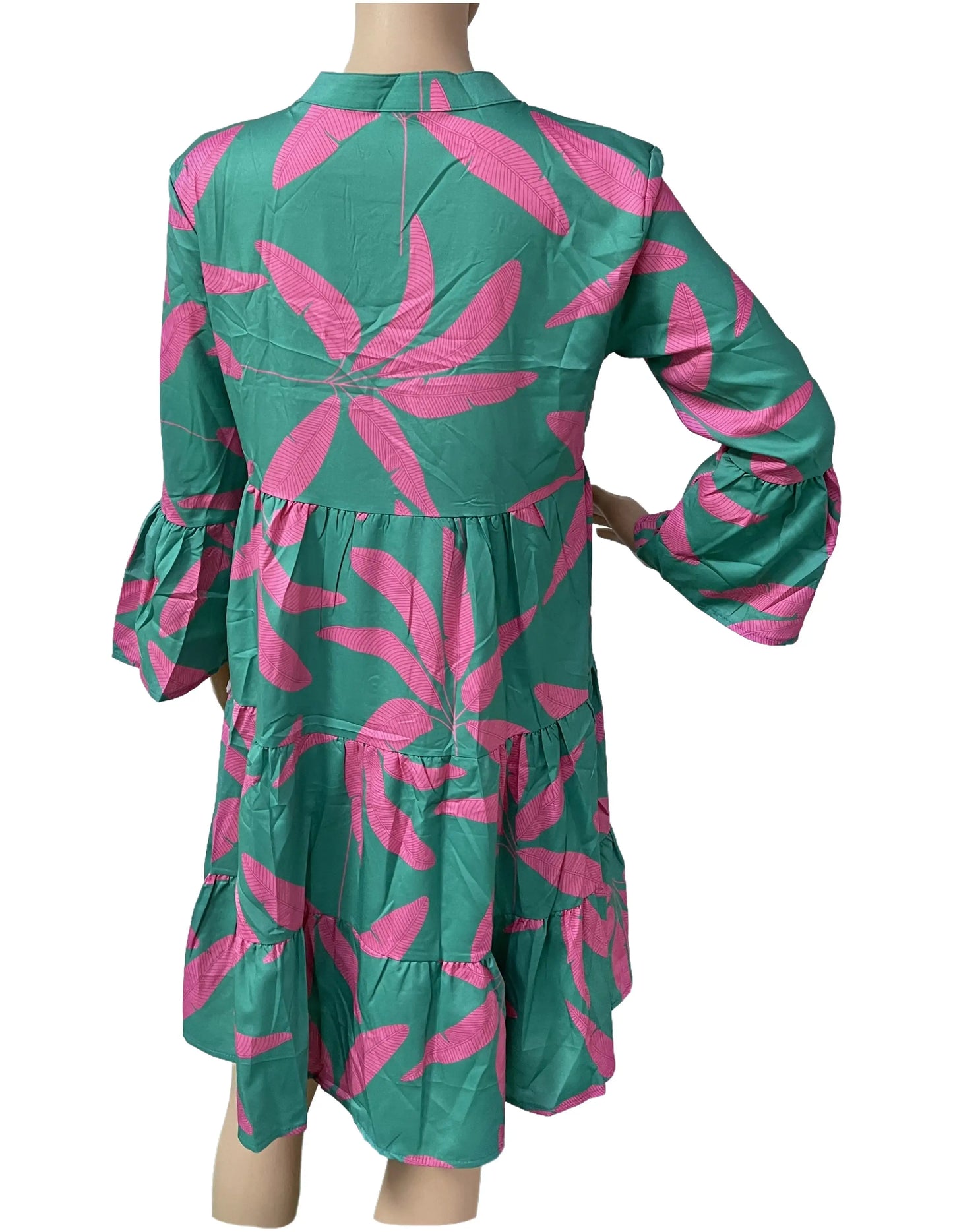 Women's Printed Dress Long Sleeve Printed Bell Sleeves