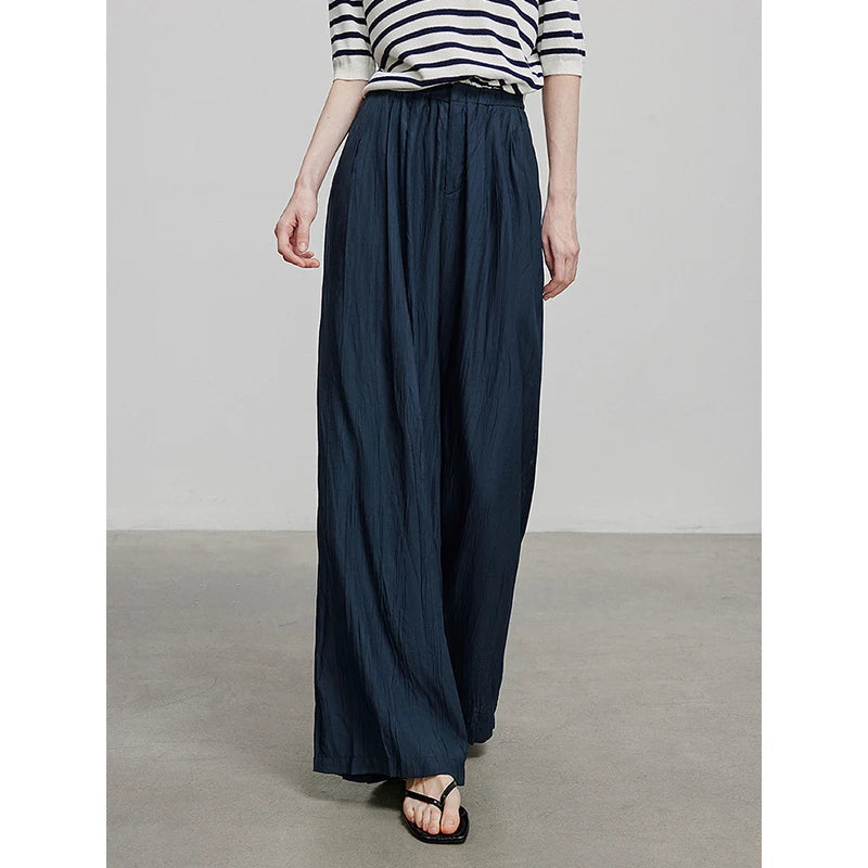 TOYOUTH Women’s Casual Summer Pants – Loose Fit Full-Length Trousers with Elastic Waistband