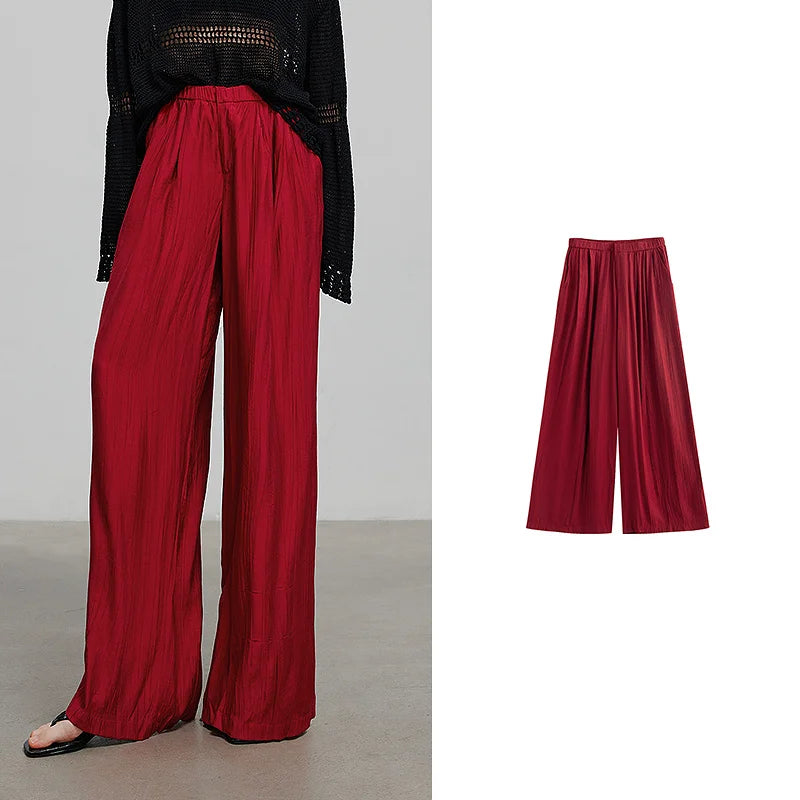 TOYOUTH Women’s Casual Summer Pants – Loose Fit Full-Length Trousers with Elastic Waistband