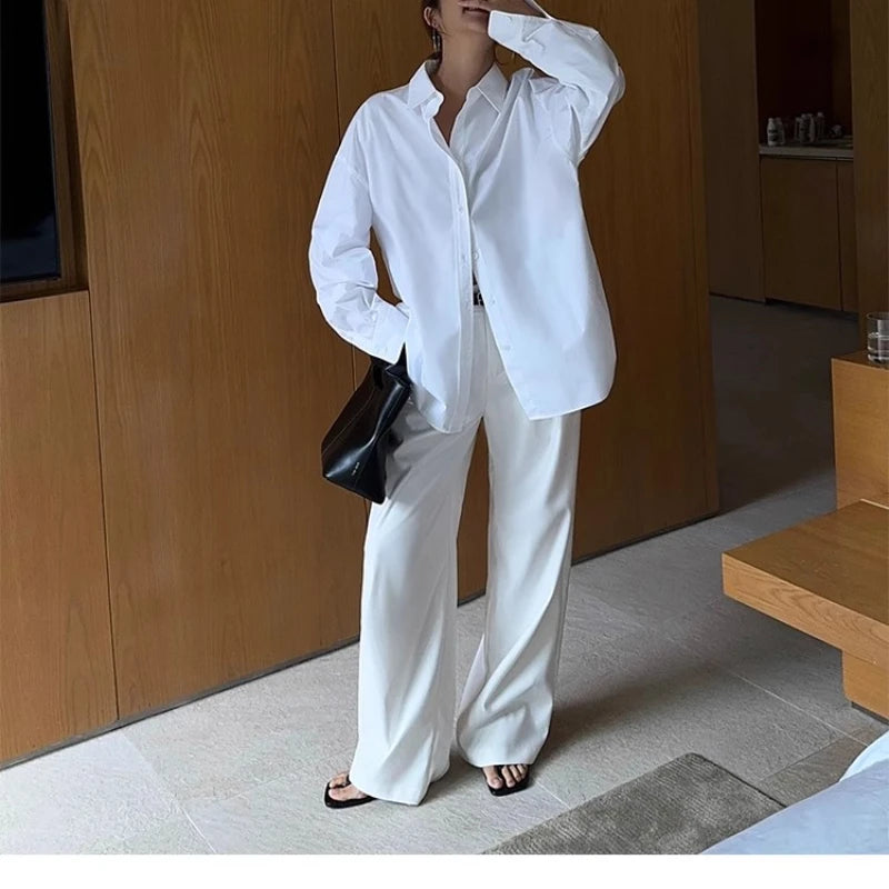 Multicolor High-Waisted Office Suit Pants for Women – Autumn 2025 Wide-Leg Trousers