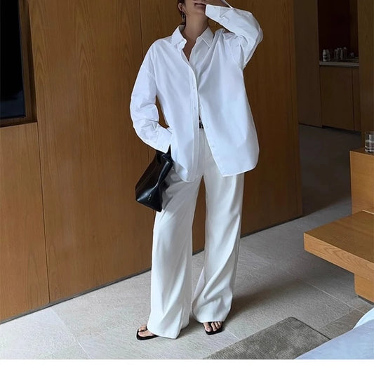 Multicolor High-Waisted Office Suit Pants for Women – Autumn 2025 Wide-Leg Trousers