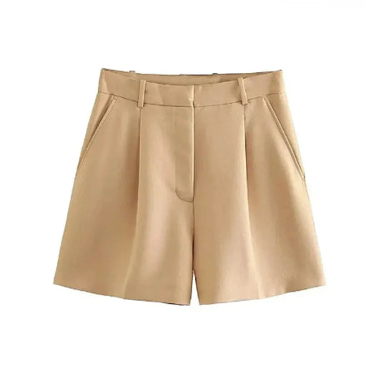 Mooyufon Women’s Bermuda Shorts - Vintage High Waist Zip Fly with Side Pockets | Summer Casual Fashion