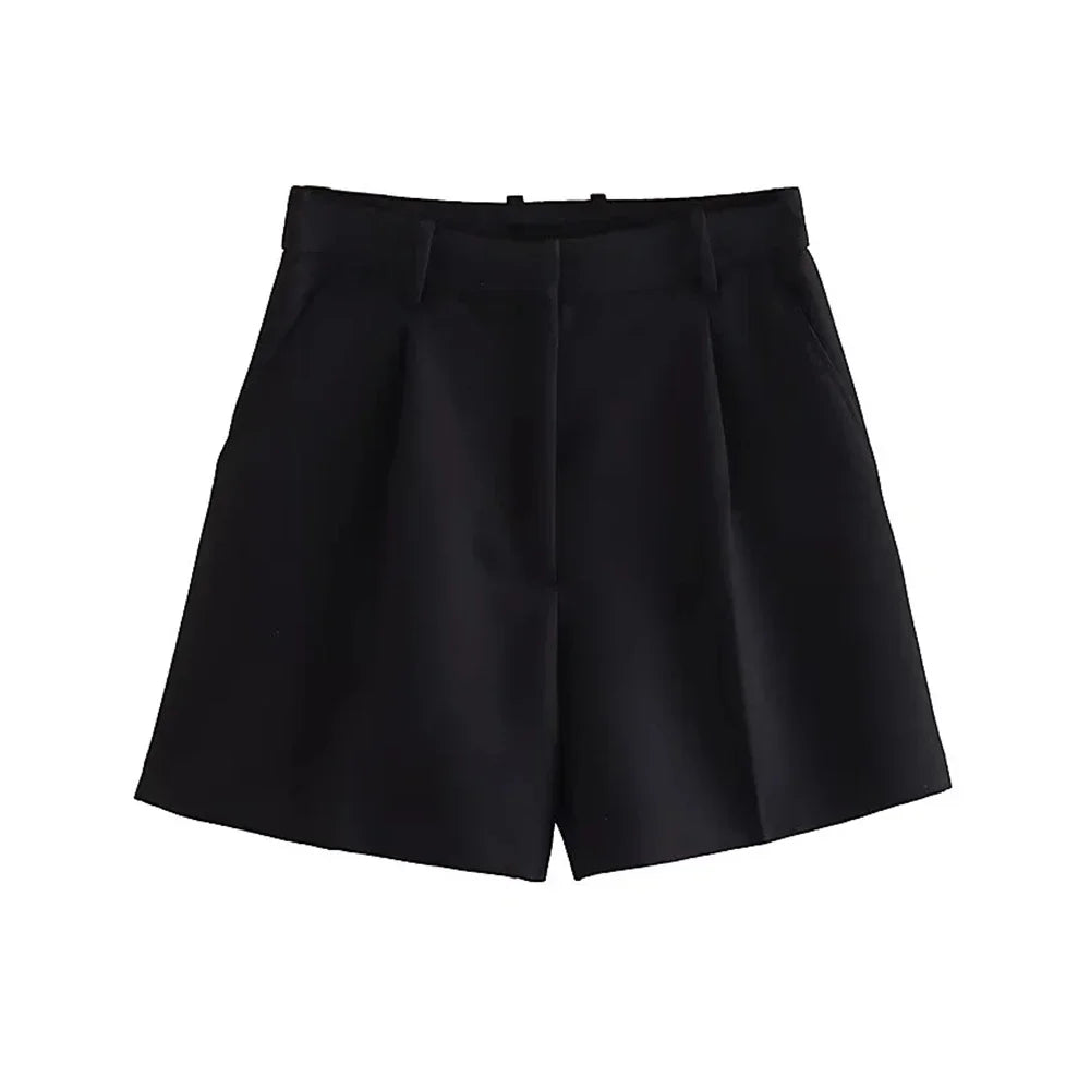 Mooyufon Women’s Bermuda Shorts - Vintage High Waist Zip Fly with Side Pockets | Summer Casual Fashion