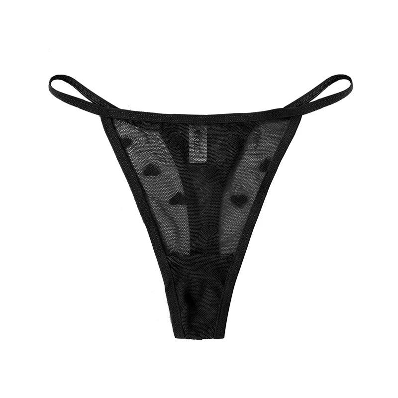 3PCS Lace Sheer Thong Panties - Sexy Low Waist Seamless Lingerie Set