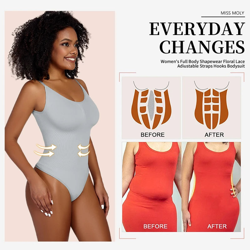 Smoothing Shapewear Bodysuit for Women – Faja Full Body Shaper Thong
