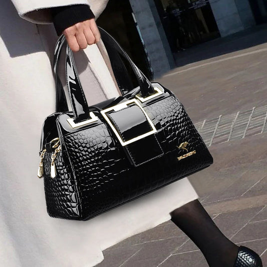 2-Layer Large Capacity Tote Bag – Luxury Designer Crocodile Pattern Handbag for Women MODIVA