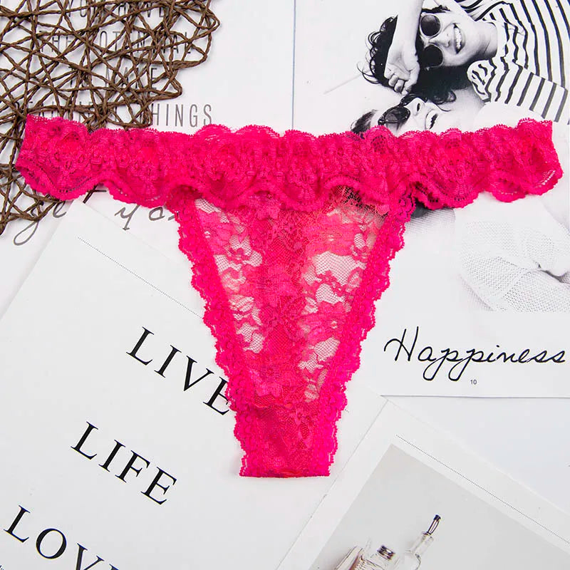 RUMILA Cotton & Lace Women’s Panties – Low Waist Soft Briefs & Thongs with Bow Detail