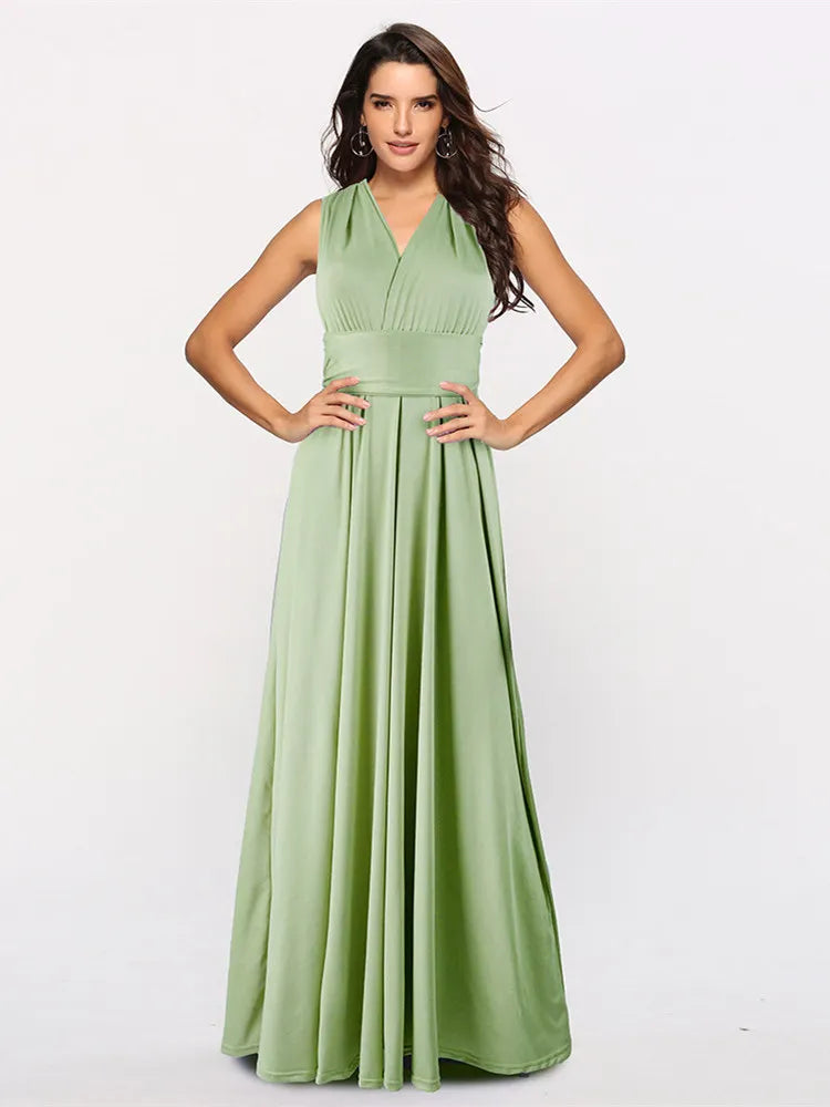 Boho Multiway Backless Maxi Dress – Convertible Bridesmaid & Party Gown