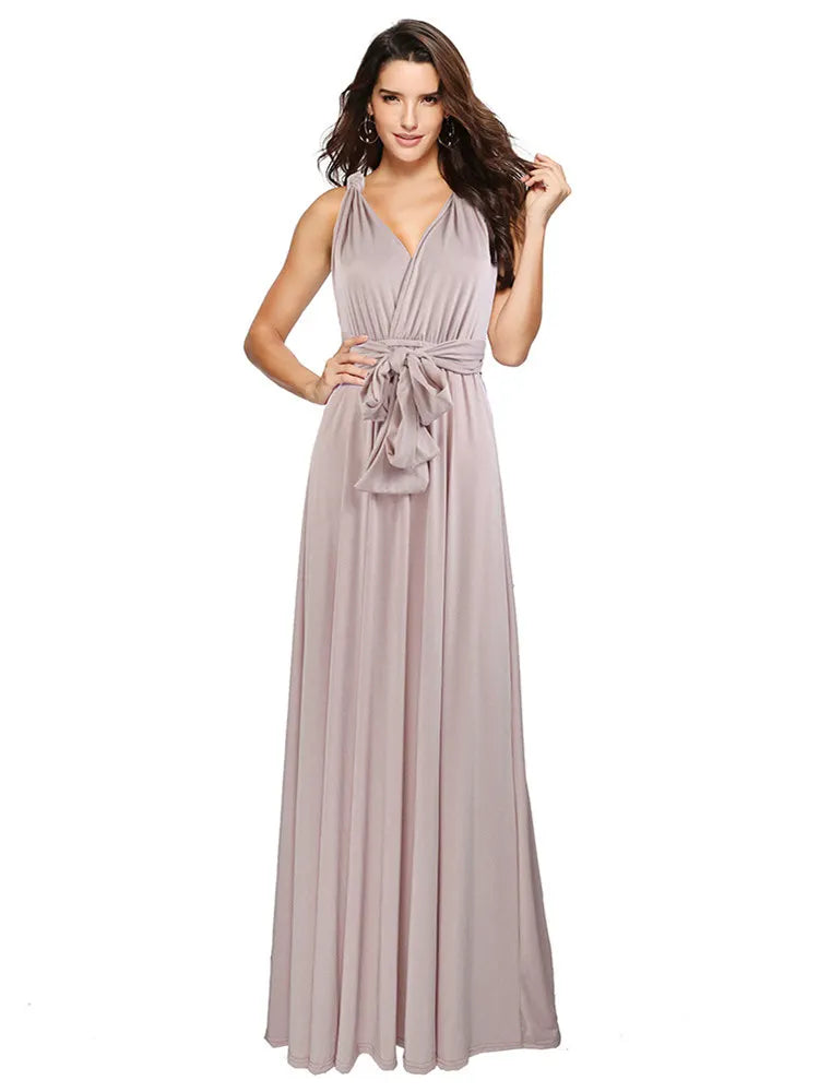 Boho Multiway Backless Maxi Dress – Convertible Bridesmaid & Party Gown