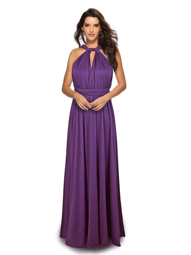 Boho Multiway Backless Maxi Dress – Convertible Bridesmaid & Party Gown