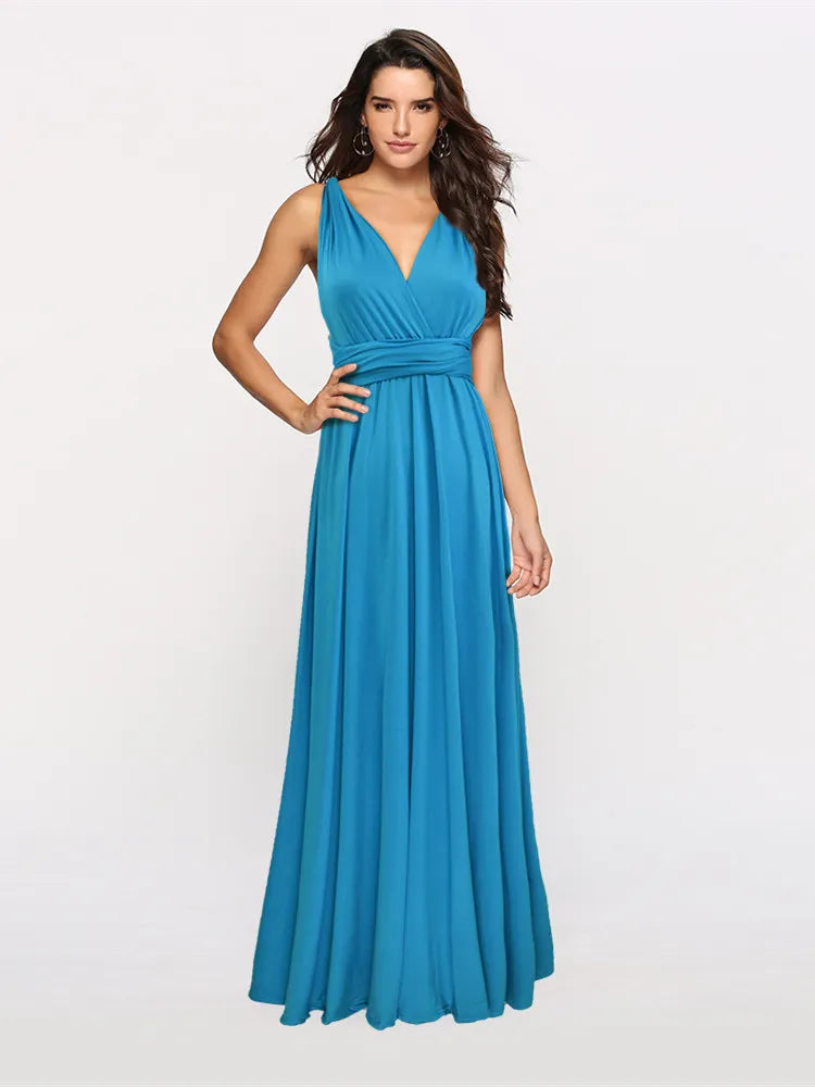 Boho Multiway Backless Maxi Dress – Convertible Bridesmaid & Party Gown
