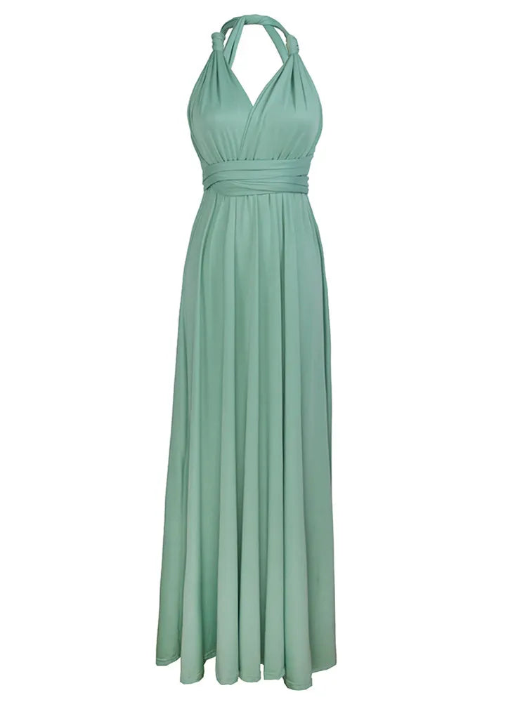 Boho Multiway Backless Maxi Dress – Convertible Bridesmaid & Party Gown