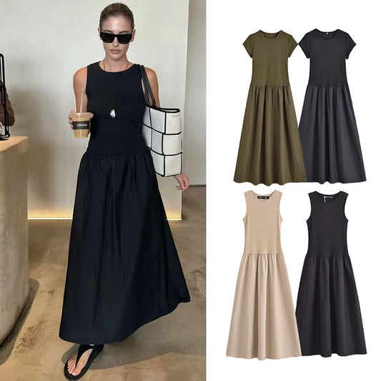 Sleeveless Summer Midi Dress – Slim Fit, Chic Minimalist Style | MODIVA