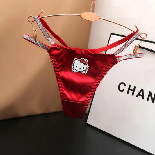 Anime Thong Y2K Hello Kitty Style – Kawaii Sanrio-Inspired Low Waist Sexy Panties for Women