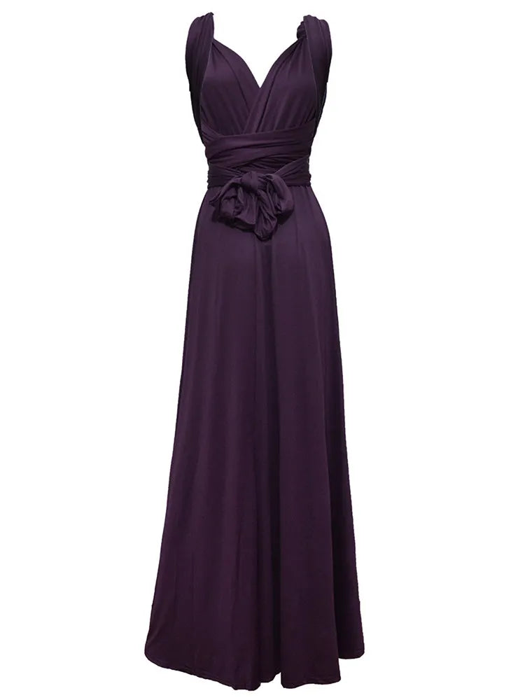 Boho Multiway Backless Maxi Dress – Convertible Bridesmaid & Party Gown