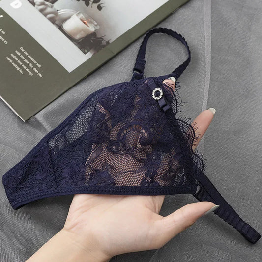 Lace G-String Thong Panties for Women – Low Waist Lace Underwear with Thin Belt