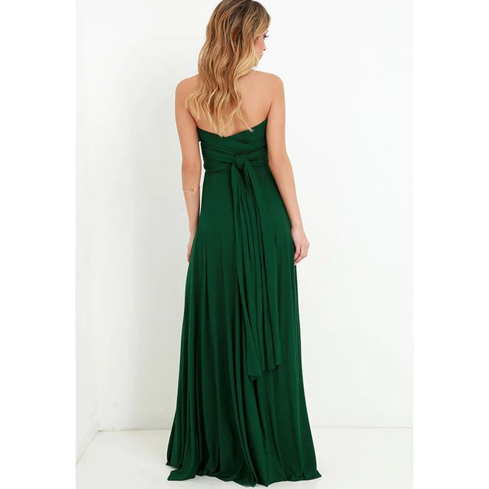 Boho Multiway Backless Maxi Dress – Convertible Bridesmaid & Party Gown