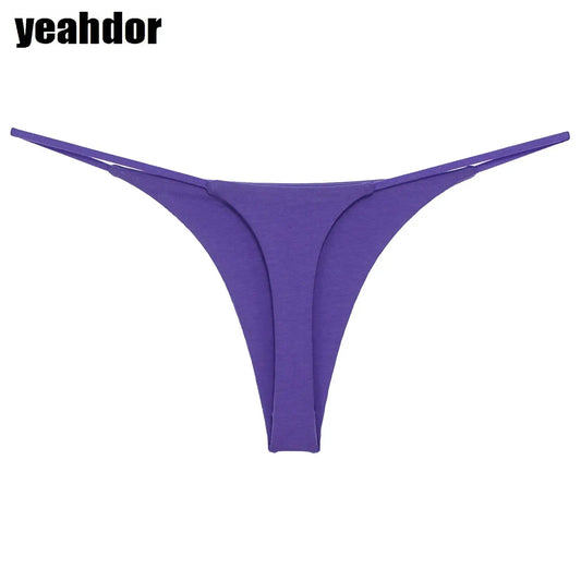 Low Rise Thong Bikini Bottom – Women's T-Back Swimwear for Sunbathing & Beachwear