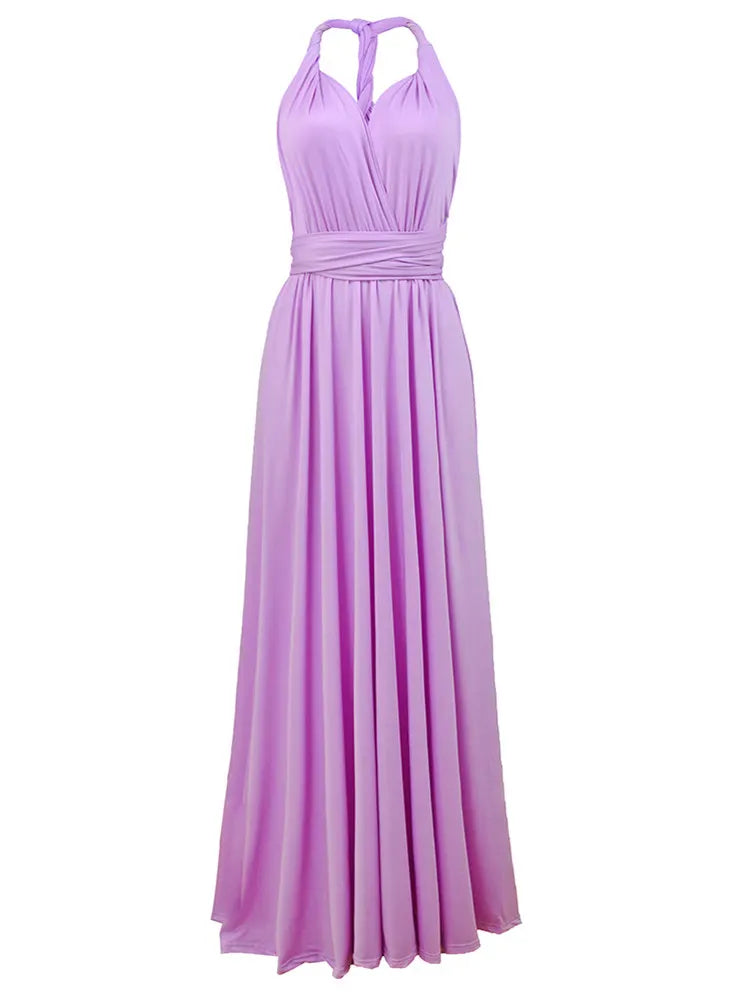 Boho Multiway Backless Maxi Dress – Convertible Bridesmaid & Party Gown