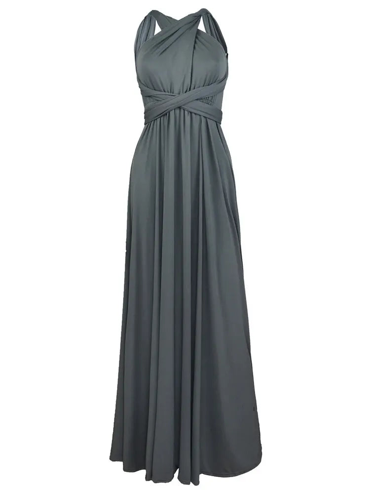 Boho Multiway Backless Maxi Dress – Convertible Bridesmaid & Party Gown