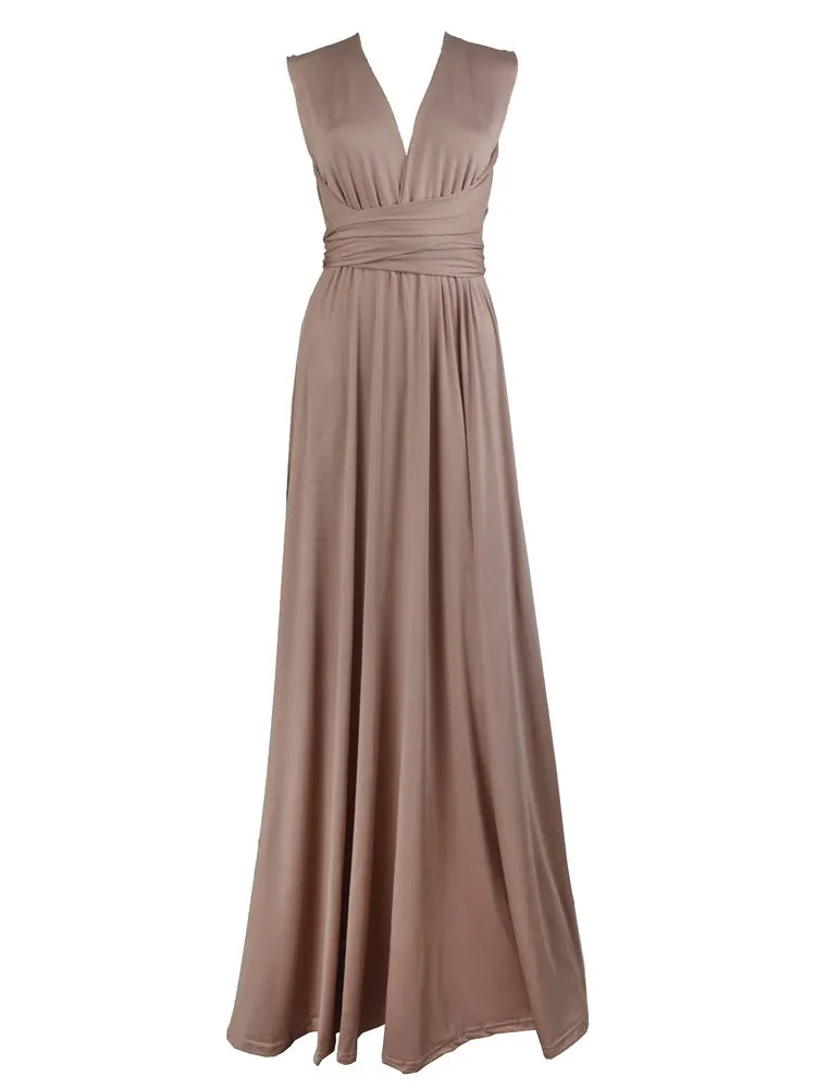 Boho Multiway Backless Maxi Dress – Convertible Bridesmaid & Party Gown