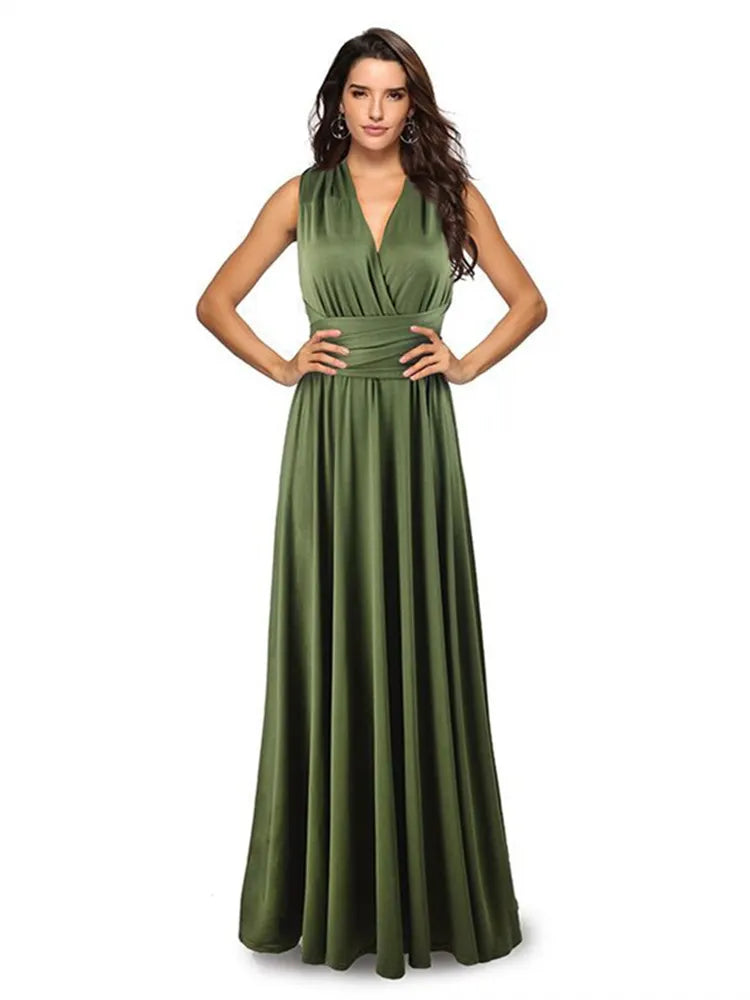Boho Multiway Backless Maxi Dress – Convertible Bridesmaid & Party Gown