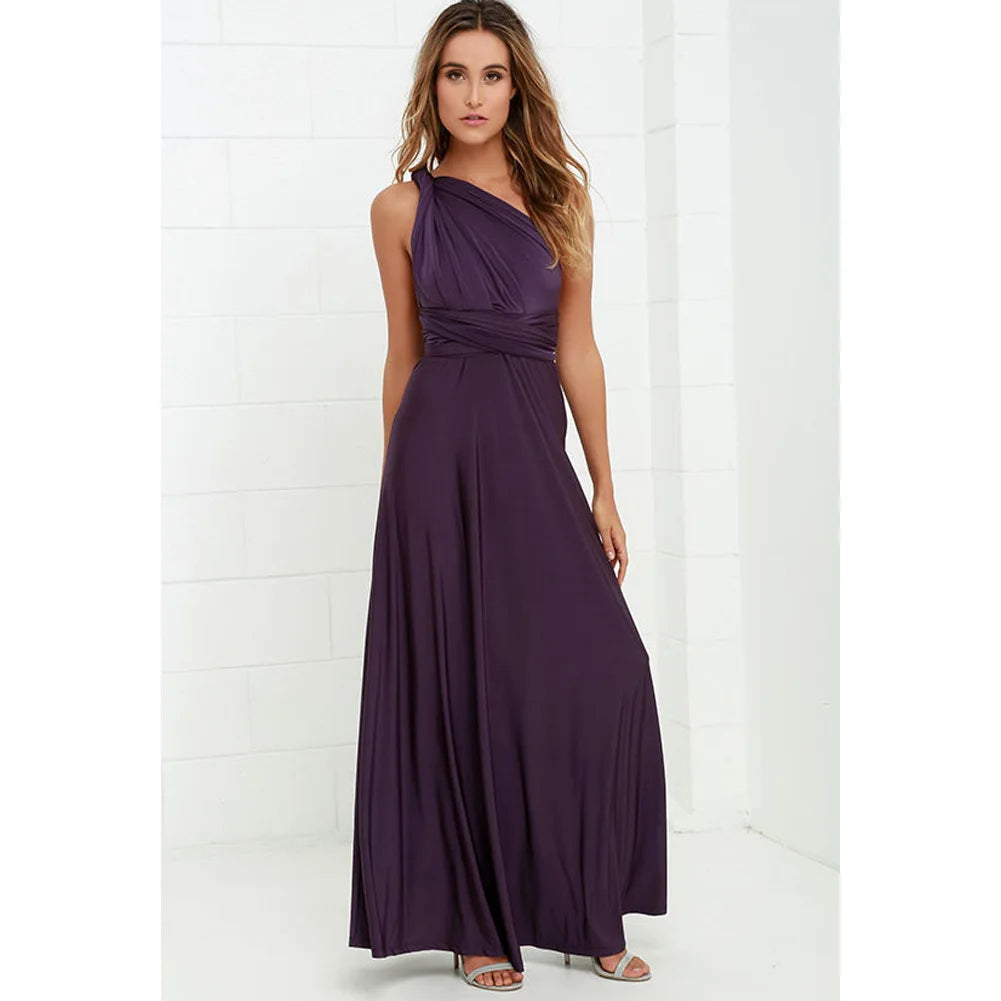 Boho Multiway Backless Maxi Dress – Convertible Bridesmaid & Party Gown