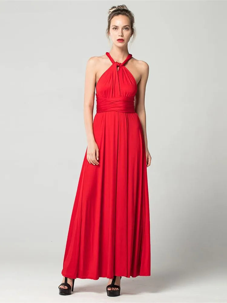 Boho Multiway Backless Maxi Dress – Convertible Bridesmaid & Party Gown