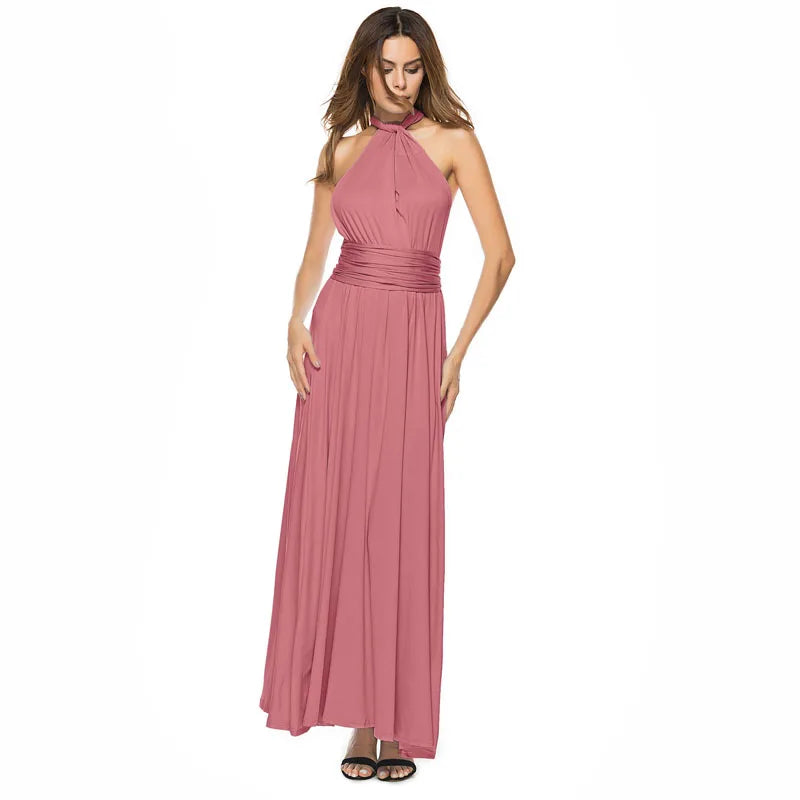 Boho Multiway Backless Maxi Dress – Convertible Bridesmaid & Party Gown