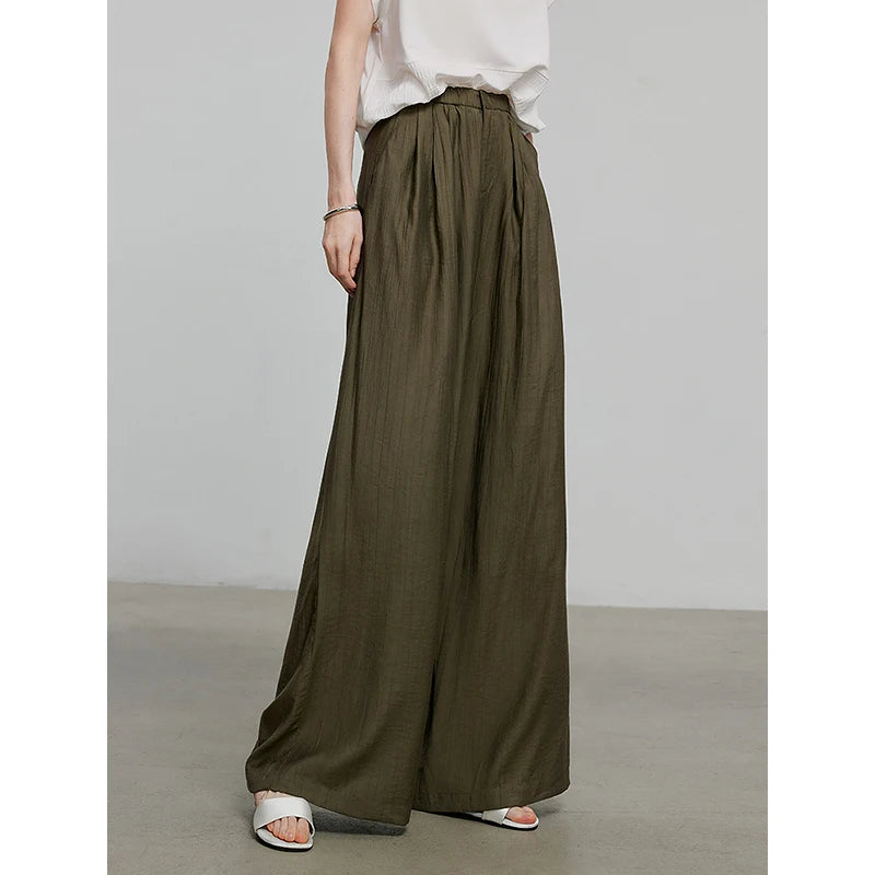 TOYOUTH Women’s Casual Summer Pants – Loose Fit Full-Length Trousers with Elastic Waistband