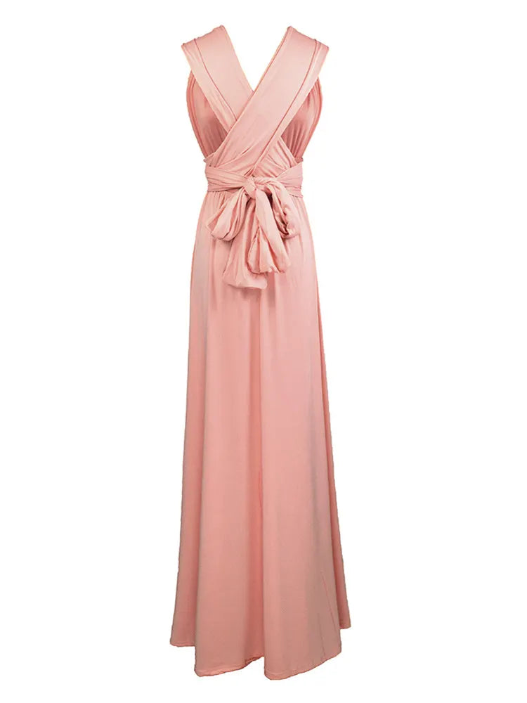 Boho Multiway Backless Maxi Dress – Convertible Bridesmaid & Party Gown
