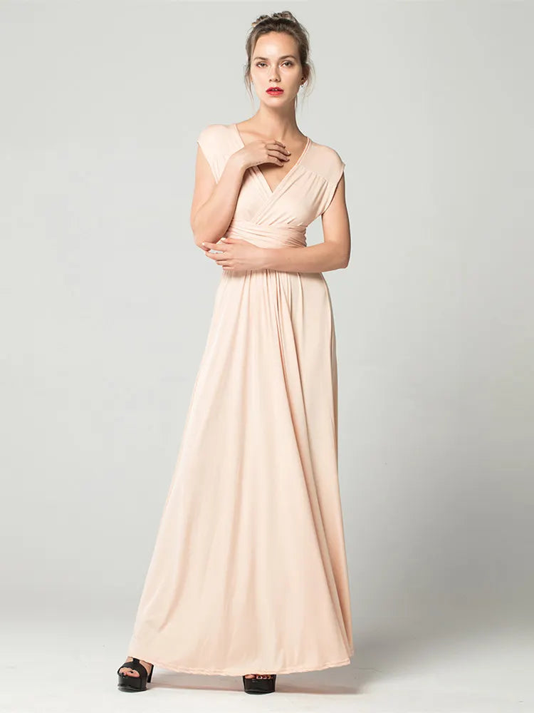 Boho Multiway Backless Maxi Dress – Convertible Bridesmaid & Party Gown