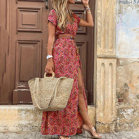 Bohemian Summer Maxi Dress for Women – Sleeveless Ankle-Length Beach Dress 2025