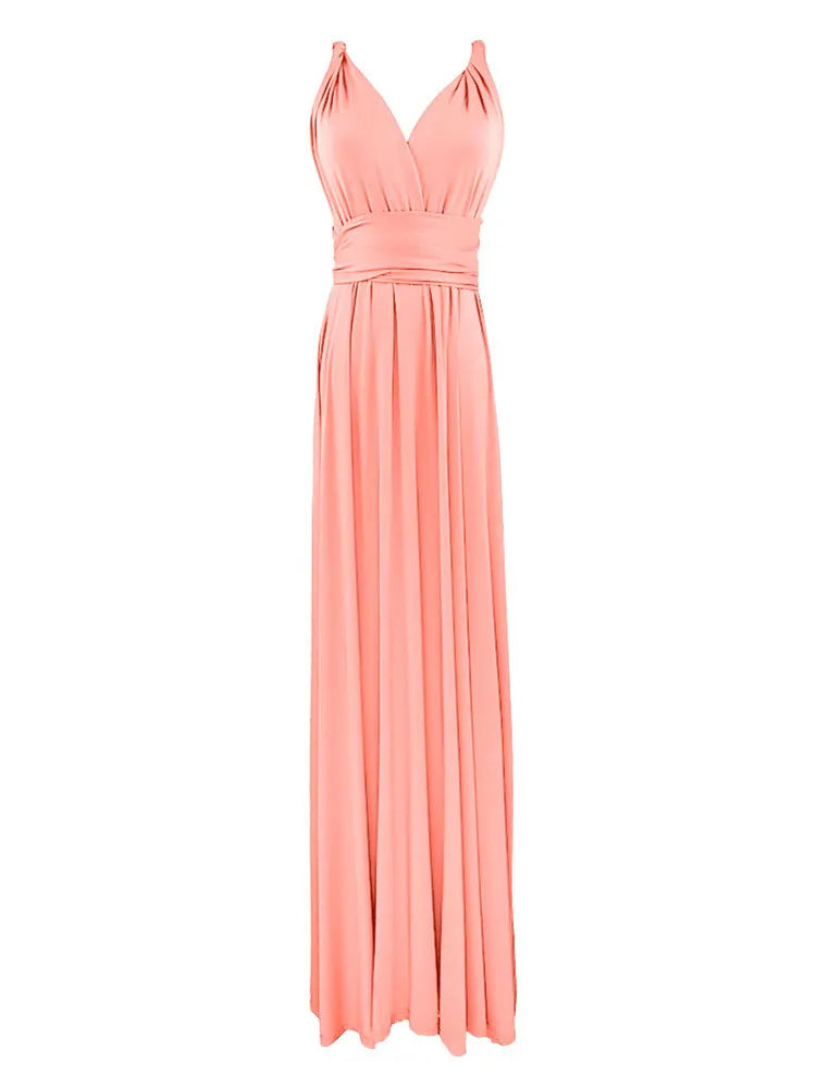 Boho Multiway Backless Maxi Dress – Convertible Bridesmaid & Party Gown