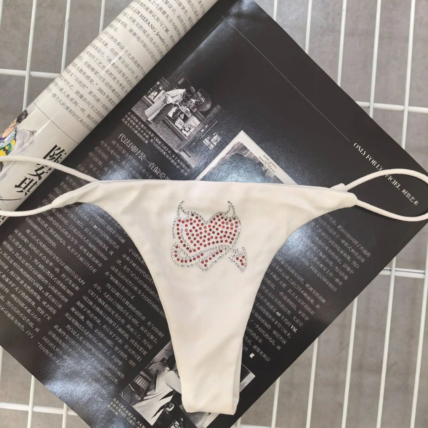 Sparkling Diamond Cotton G-String –  Low-Waist Briefs for Women