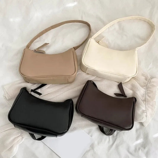 2022 Casual One Size Women's Shoulder Bag – Soft TPU Leather, Solid Color, Armpit Style