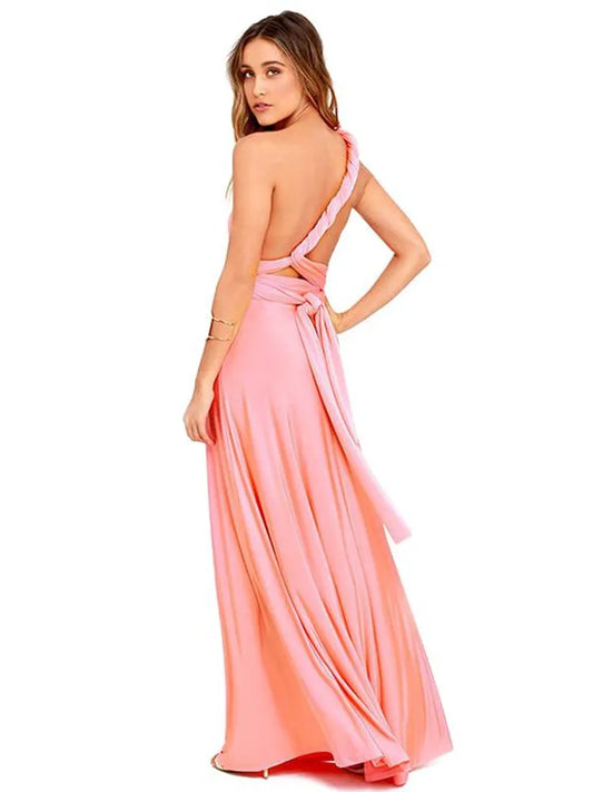 Boho Multiway Backless Maxi Dress – Convertible Bridesmaid & Party Gown