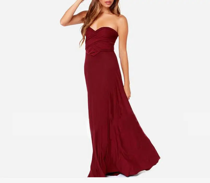 Boho Multiway Backless Maxi Dress – Convertible Bridesmaid & Party Gown