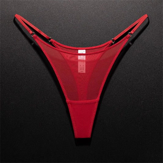 High Slit Women’s Seamless Mesh Thong – Ultra-thin Sexy Transparent Panties