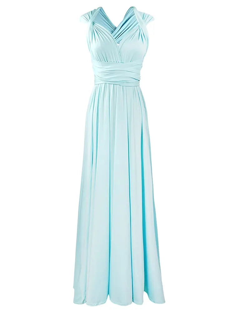 Boho Multiway Backless Maxi Dress – Convertible Bridesmaid & Party Gown