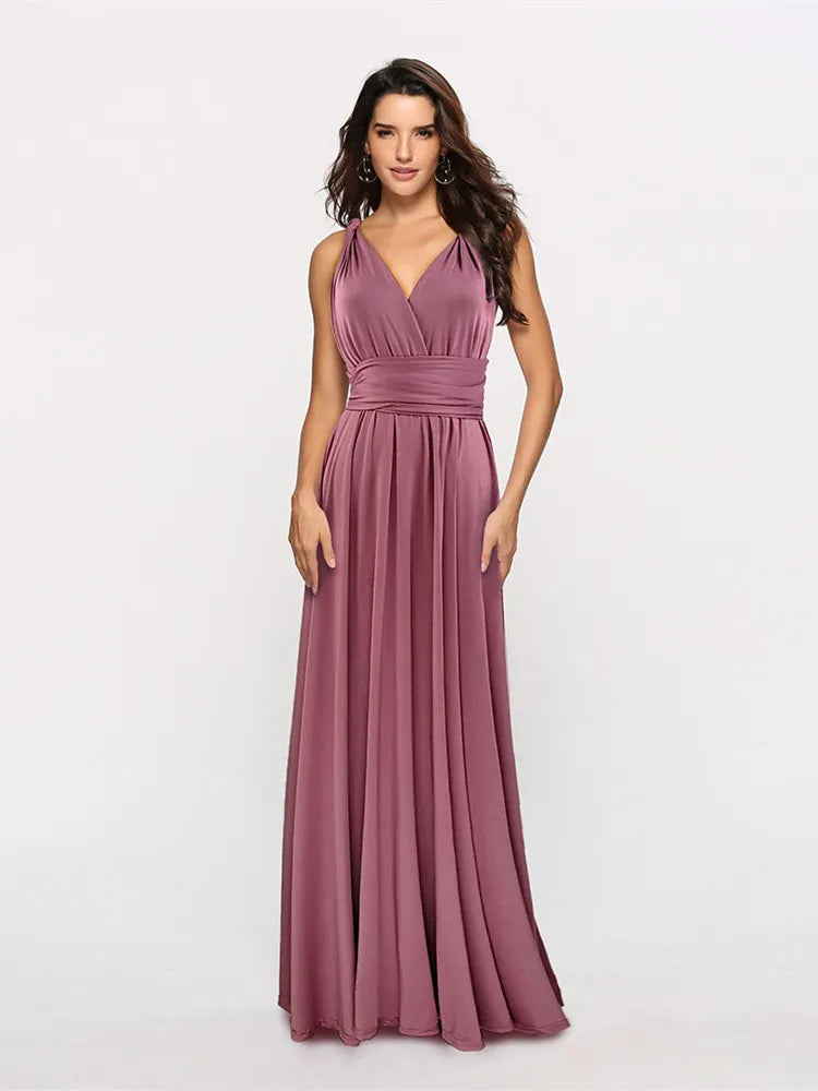 Boho Multiway Backless Maxi Dress – Convertible Bridesmaid & Party Gown